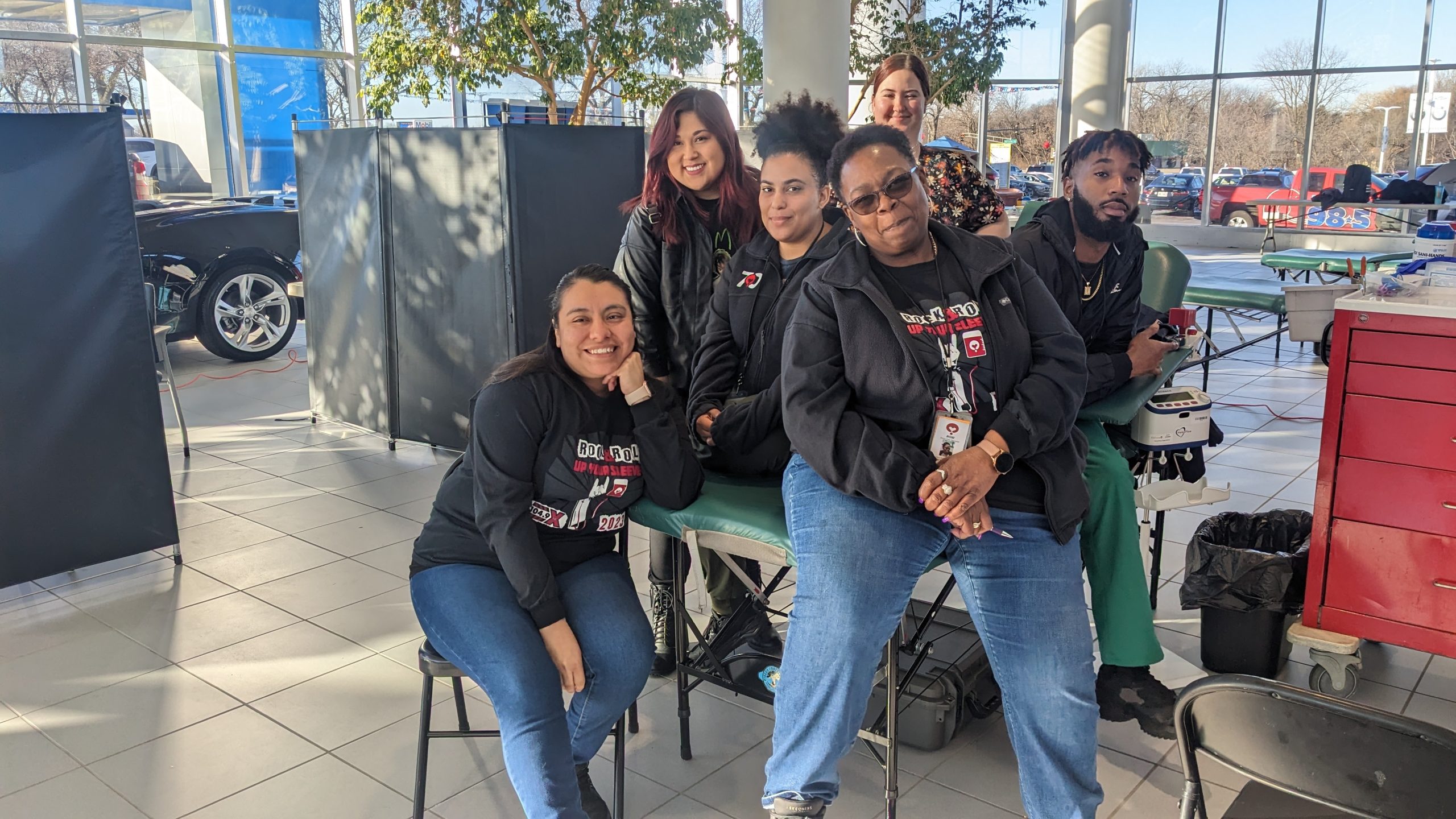 volunteers for blood drive at lou bachrodt chevrolet