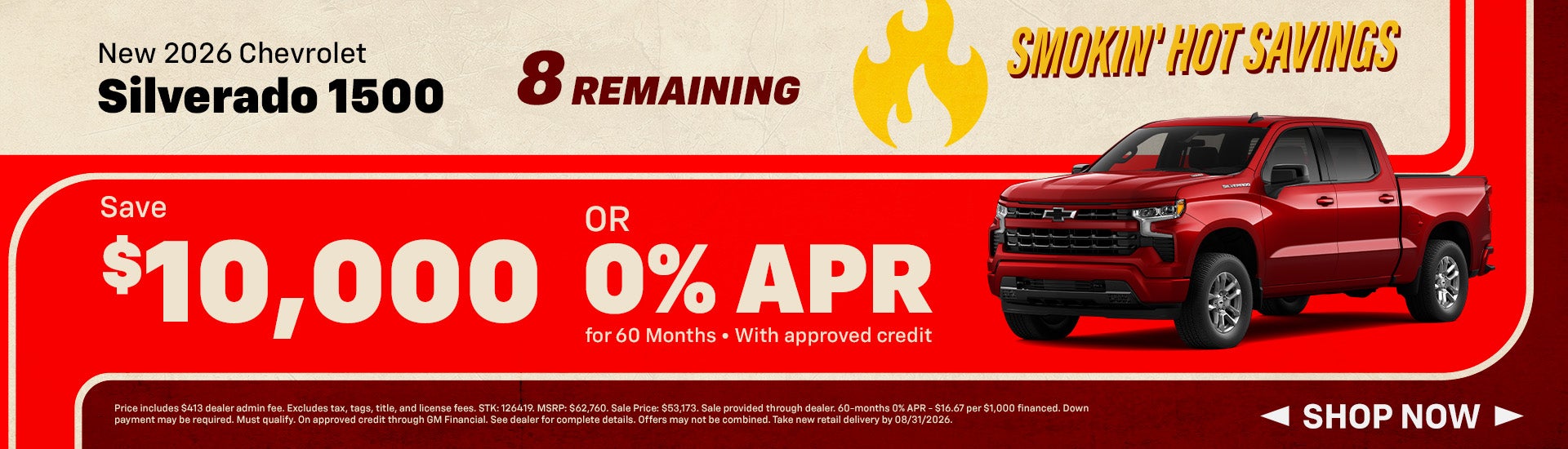 Save $10k or 0% APR